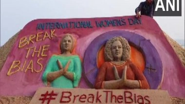 India News | Manas Kumar Sahoo Creates Sand Sculpture on International Women's Day