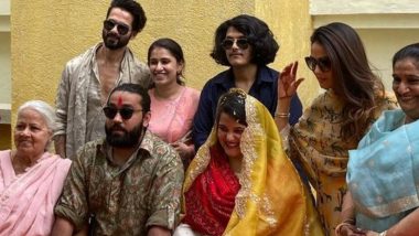 Shahid Kapoor, Mira Rajput Pose With Fam at Sister Sanah Kapur’s Chooda Ceremony (View Pics)