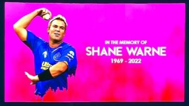 BCCI Pays Tribute Shane Warne At the Start of CSK vs KKR IPL 2022 Match