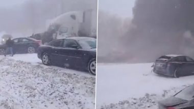 Pennsylvania Snow Squall: Man's Live Stream on Facebook Captures Pileup of Vehicles (Watch Video)