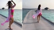 Tamannaah Bhatia Bikini Video Goes Viral, Actress Looks Like an Angel in Pink Beachwear Holidaying in the Maldives!