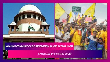 Vanniyar Community's 10.5 Reservation In Jobs In Tamil Nadu Cancelled By Supreme Court