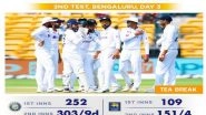 Sports News | Ind Vs SL, 2nd Test (D/N): Hosts Inch Closer to Series Sweep as Bowlers Bag Three Wickets in First Session (Tea, Day-3)