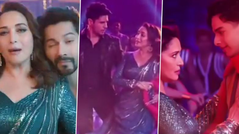 The Fame Game: Madhuri Dixit Gets Varun Dhawan, Sidharth Malhotra and Ishaan Khatter To Groove With Her On 'Dupatta Mera' (Watch Videos)