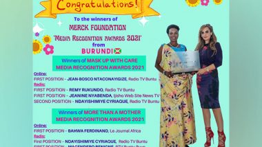 Business News | Merck Foundation Thanks Burundi First Lady and Her Daughter for Dedicating Her Song to More Than a Mother Campaign to Break Infertility Stigma