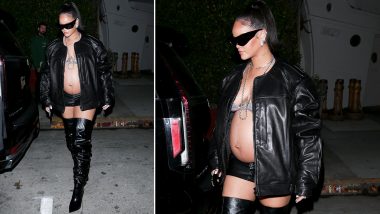 Mom-To-Be Rihanna Shows Off Her Assets As She Steps Out in a Black Leather Jacket Paired With Long Boots! (View Pic)
