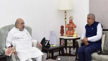West Bengal Governor Jagdeep Dhankhar Meets Amit Shah in Delhi Amid Row Over Birbhum Violence