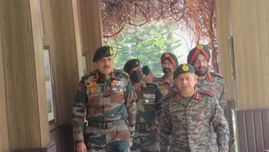 India News | J-K: Northern Army Commander Lt Gen Upendra Dwivedi Visits Forward Areas Along LOC, Reviews Security Situation
