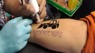India News | Craze for 'bulldozer' Tatoos in Uttar Pradesh as People Celebrate BJP's Poll Victory
