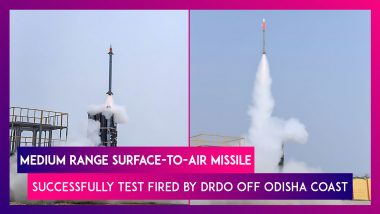 Medium Range Surface-To-Air Missile Successfully Test Fired By DRDO Off Odisha Coast