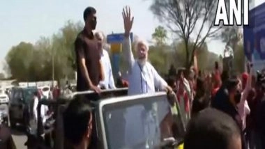 India News | PM Modi Holds Roadshow in Gujarat's Gandhinagar