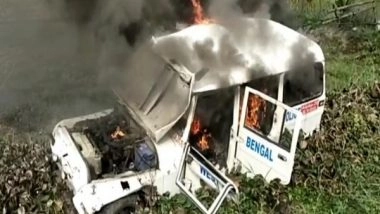 India News | Mob Torches Police Vehicle Following Accident on NH 116 in Bengal's East Midnapur