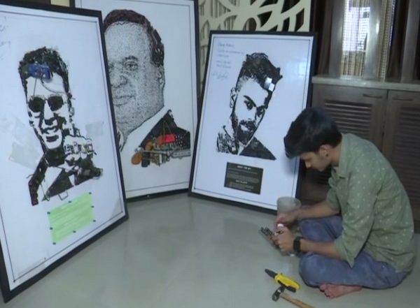 India News | 21-yr-old Assam Art Student Creates Portraits Using Electronic Waste