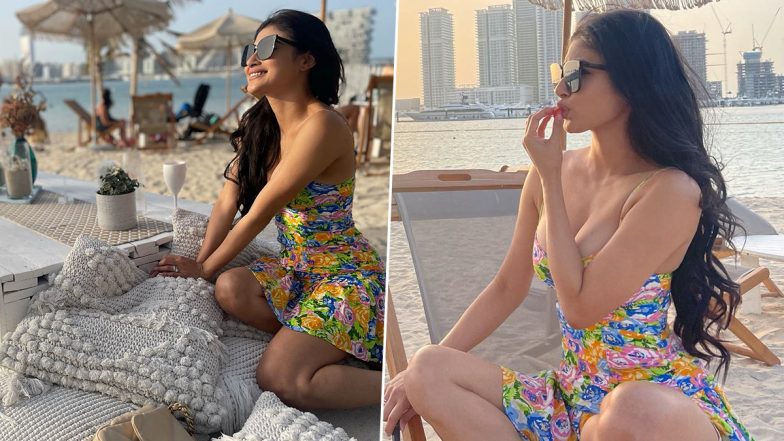 Mouni Roy Enjoys the Dubai Sunset in a Floral Mini Dress (View Pics)