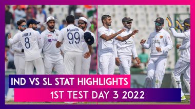 IND vs SL Stat Highlights 1st Test Day 3 2022: Hosts Clinch Victory by an Innings and 222 Runs