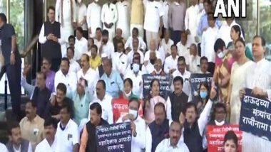 Maharashtra BJP MLAs Demand Nawab Malik's Resignation, Protest Outside Assembly