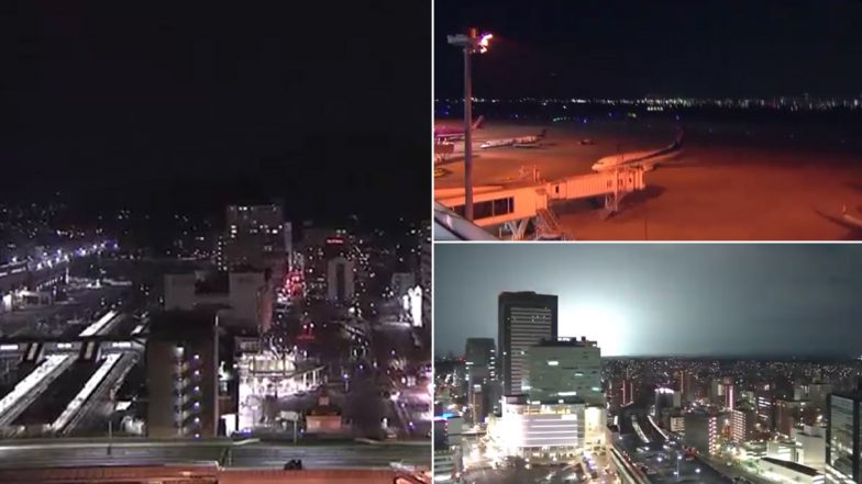 Earthquake in Japan: 2 Strong Earthquakes Shake Central Japan, Region Witness Power Outages and Flashes in Sky (Watch Video)