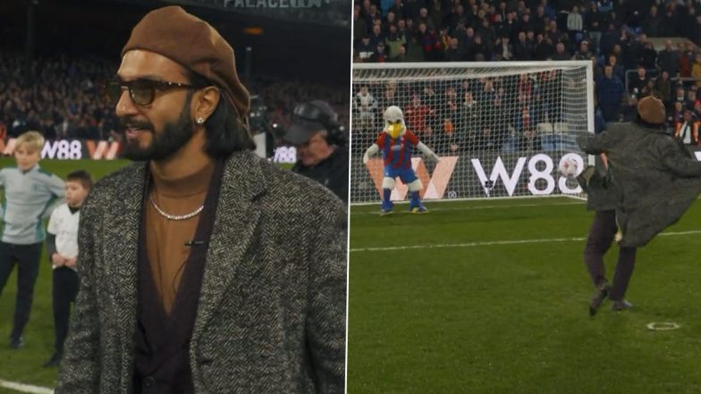 Ranveer Singh Takes Penalty in 'Socks' During Half-Time At Crystal Palace vs Manchester City Encounter in Premier League