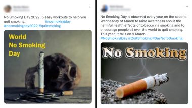 No Smoking Day 2022 Twitter Review: Netizens Share Anti-Tobacco Posters, Slogans, Quotes On Nicotine Addiction, HD Images And Messages To Spread Awareness About Health Risks Of Smoking 