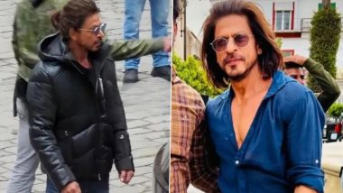 Pathaan: New Pictures From Shah Rukh Khan’s Film Surface Online, Actor Poses With Fans in His Long Locks Look (View Pics)