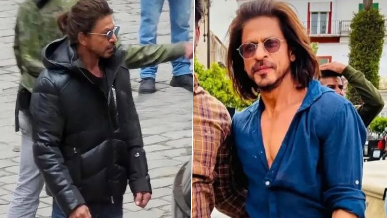 Pathaan: New Pictures From Shah Rukh Khan’s Film Surface Online, Actor Poses With Fans in His Long Locks Look (View Pics)