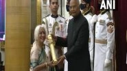 Entertainment News | President Ram Nath Kovind Presents Padma Vibhushan Award to Vocalist Prabha Atre