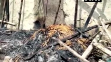India News | House Burnt to Ashes Allegedly Due to Blast in West Bengal's South 24 Parganas
