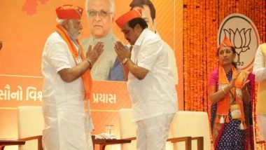India News | BJP's Newly Designed Cap, a Reflection of 'Gujarati Asmita', Catches Attention During PM Modi's Roadshow in Ahmedabad