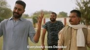 Dasvi: Deepika Padukone Reacts to Abhishek Bachchan's Comment 'Everyone Loves Deepika' in Film's Trailer