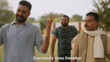 Dasvi: Deepika Padukone Reacts to Abhishek Bachchan's Comment 'Everyone Loves Deepika' in Film's Trailer