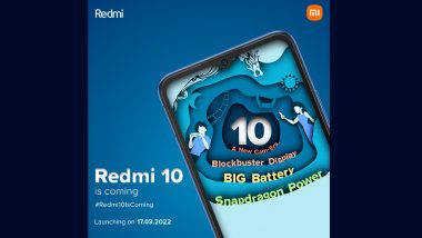 Redmi 10 India Launch Confirmed for March 17, 2022