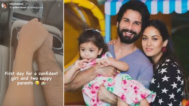 Mira Rajput Shares a Sweet Post of Shahid Kapoor and Daughter Misha As They Drop Her for the First Day of School!