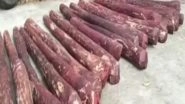 India News | Andhra Police Seizes 30 Red Sandal Logs in Chittoor