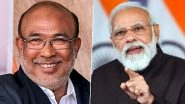PM Narendra Modi Congratulates N Biren Singh on Taking Oath As Manipur CM