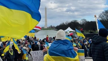 World News | Demonstrators in Washington Continue to Condemn 'unprovoked Russian Military Invasion', Call for More US Aid