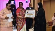 Business News | Union Minister Smriti Irani Confers 'Vishishta Mahila Ratna Samman' to Entrepreneur Nowhera Shaik