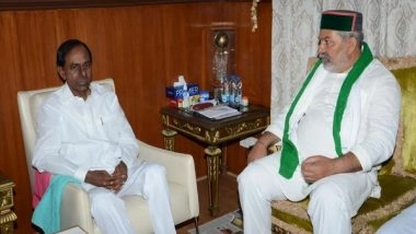 India News | Telangana CM KCR Holds Meeting with Rakesh Tikait in Delhi Today