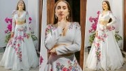 Anusha Dandekar Feels Like &lsquo;Miss Malhotra&rsquo; As She Stuns in a White Floral Lehenga and Jewellery by Manish Malhotra (View Pics)