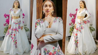 Anusha Dandekar Feels Like ‘Miss Malhotra’ As She Stuns in a White Floral Lehenga and Jewellery by Manish Malhotra (View Pics)