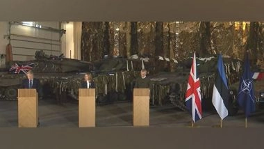 World News | NATO Chief, UK, Estonia PMs Meet Soldiers at Tapa Military Base in Estonia