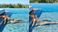 Priyanka Chopra Shows Off Her &lsquo;Instagram vs Reality&rsquo; As She Poses Inside a Pool in Yellow Checkered Swimsuit! (View Pics)