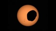 Solar Eclipse On Mars! NASA&rsquo;s Perseverance Rover Captures Footage of Phobos, Mars&rsquo; Potato-Shaped Moon; Watch Video