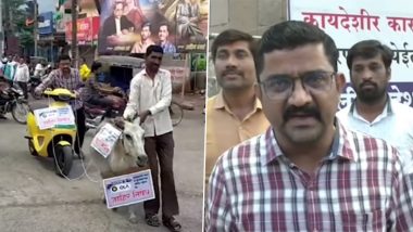 Man Ties Electric Scooter to Donkey, Parades It Around Town in Maharashtra’s Beed After Company Ignores Multiple Complaints (Watch Video)