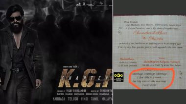 KGF 2 Mania Grips Nation! Groom Prints Iconic Film Dialogue on Wedding Invitation Card in Karnataka, Internet Amused