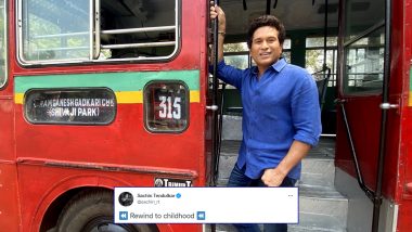 Sachin Tendulkar Rewinds to Childhood by Posing With Mumbai’s BEST Bus (See Pic)