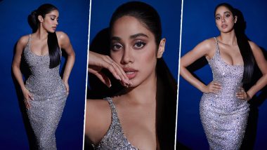 Janhvi Kapoor Shines like a Diamond in Shimmery Silver Gown for an Awards Night (View Pics)