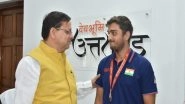 Sports News | International Shooter Shapath Bharadwaj Felicitated by Uttarkhand CM Dhami