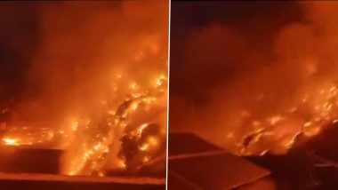 Delhi Dumpyard Fire: Massive Blaze Erupts at Bhalaswa Dumpsite (Watch Video)