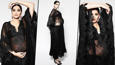 Pregnant Sonam Kapoor Looks Breathtakingly Beautiful and Gorgeous As She Poses in a Jet Black Kaftan Dress! (View Pics)