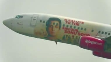 Sonu Sood Shares Video of an Airplane With His Face Printed on It, Says ‘Ma Ki Dua Ka Asar Hai’ (Watch)